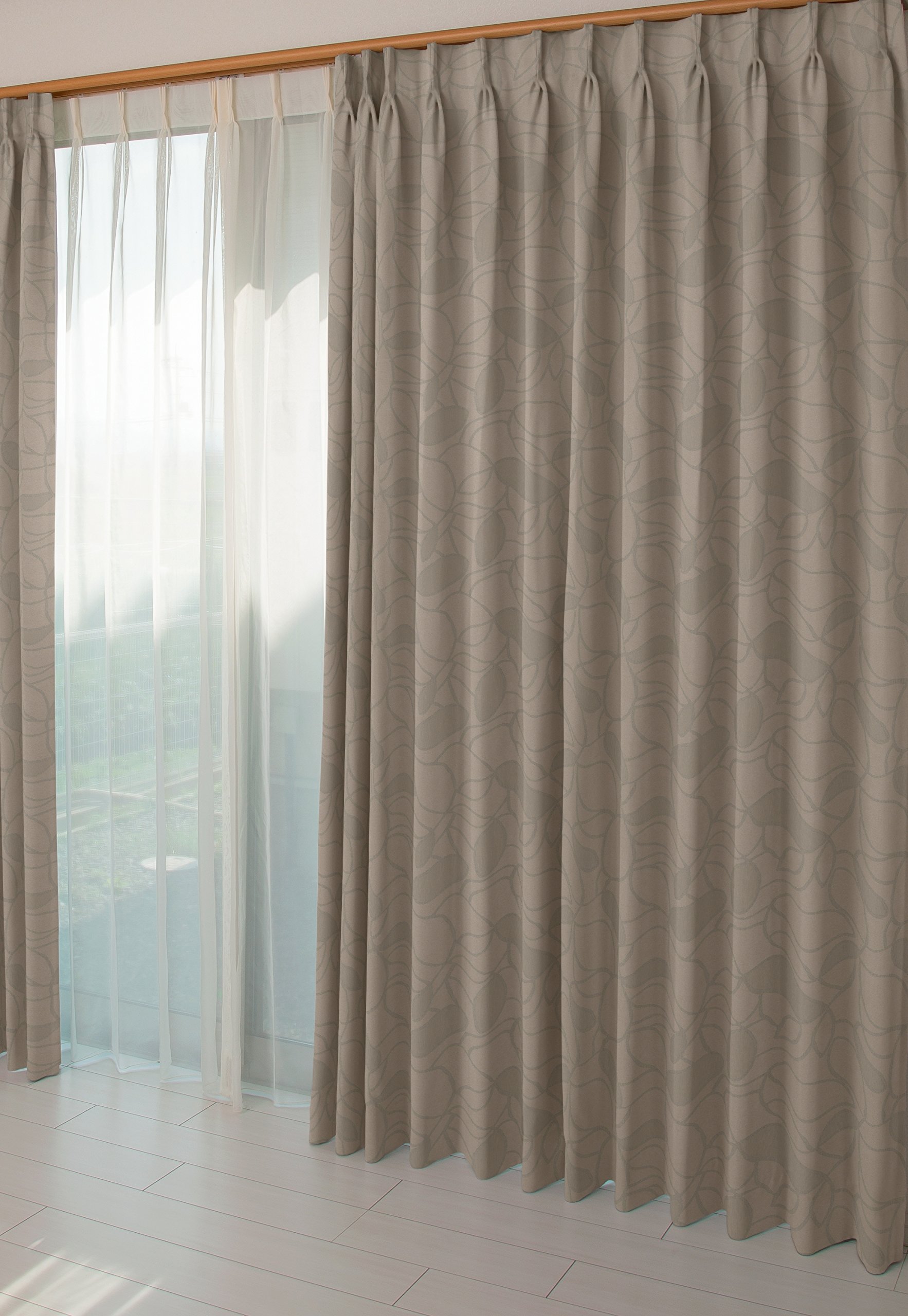 ベージュ ドレープカーテン 190×80 ベージュ]ドレープカーテン 1級遮光